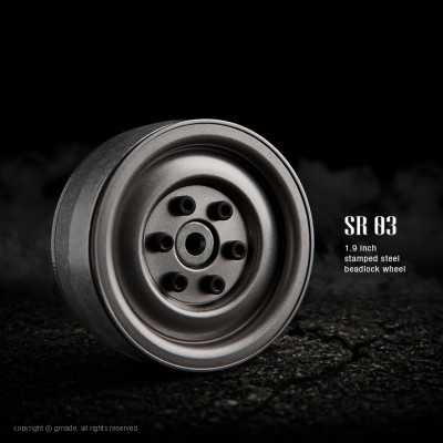 Gmade 1.9 SR03 Steel Beadlock Wheels (Uncoated Steel, 2 pcs)