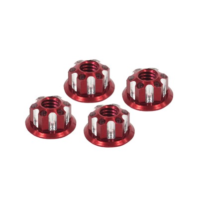 Eagle Racing SP Scale Wheel Nut 4mm (Type 1, Red, 4 pcs)